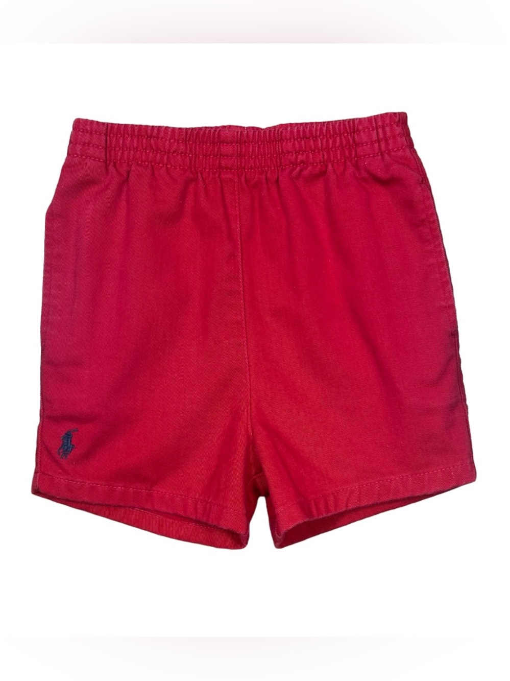 VINTAGE 90s Polo Ralph Lauren Baby Boys Red Elastic Waist Summer Shorts 6-12M